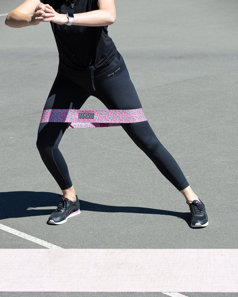 Light Resistance Hip Band - Red & Blue Leopard Print